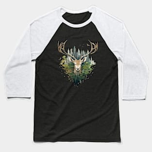 Stag Deer Animal Beauty Nature Wildlife Discovery Baseball T-Shirt